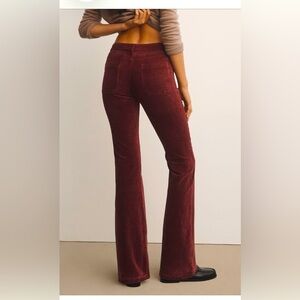 Anthropologie Pilcro Icon Corduroy Flare Jeans: Mid-Rise Edition 12 wine color